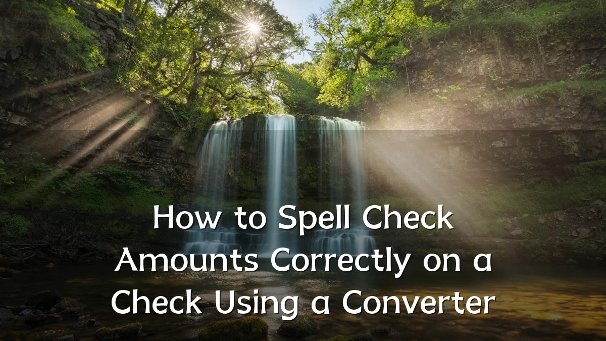 How to Spell Check Amounts Correctly on a Check Using a Converter